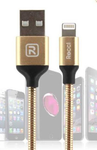 Lightning кабель Gravel RCL-W100, 1m gold Recci CC300093 Київ - зображення 1