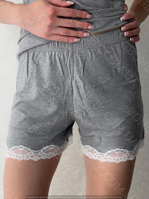 Женская пижама с шортами на бретелях из трикотажа с кружевом "Martina" (арт. LPM 4371/07/01) Кривой Рог - изображение 4