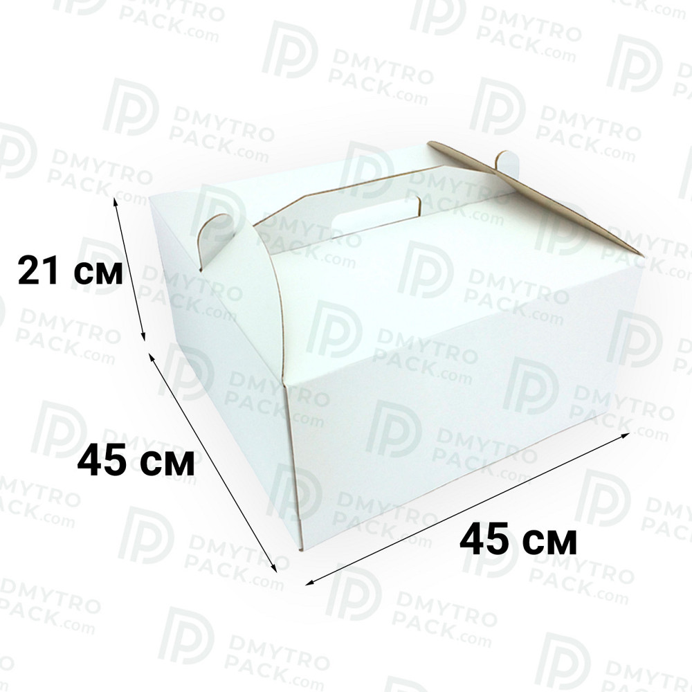 Коробка для торта 450х450х210 мм картонная белая Херсон - зображення 10