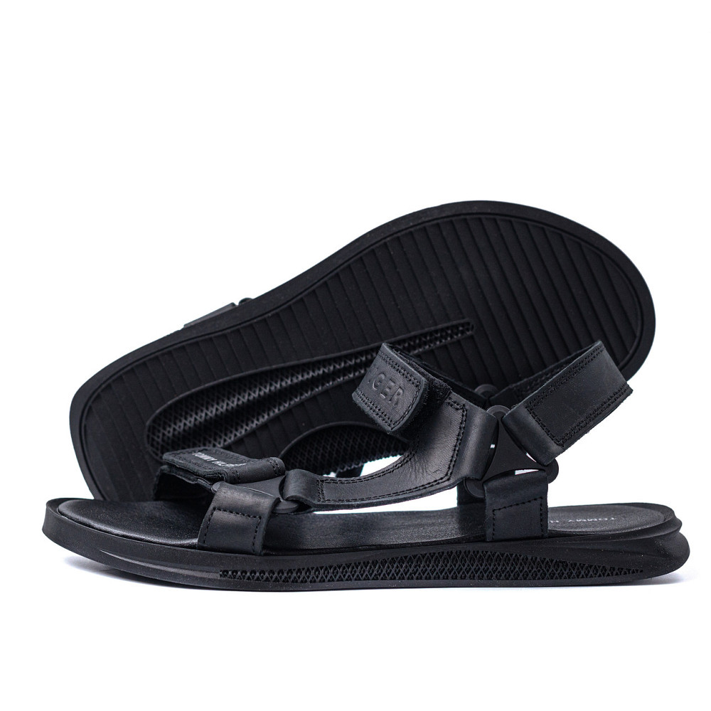 Мужские кожаные сандалии Tommy Hilfiger Black Киев - изображение 1