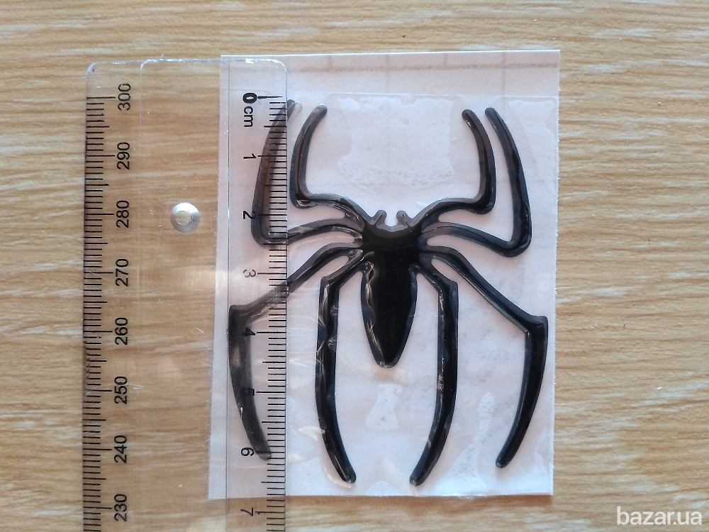 Наклейка на авто, мото Паук выпуклая Черный Борисполь - изображение 3