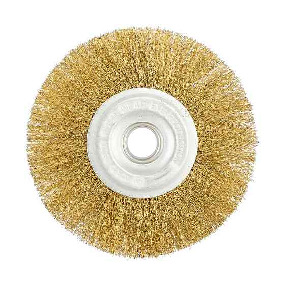 Щетка дисковая MASTERTOOL из латунированной рифленой проволоки Ø 180х22.2 мм 19-9118 Харьков