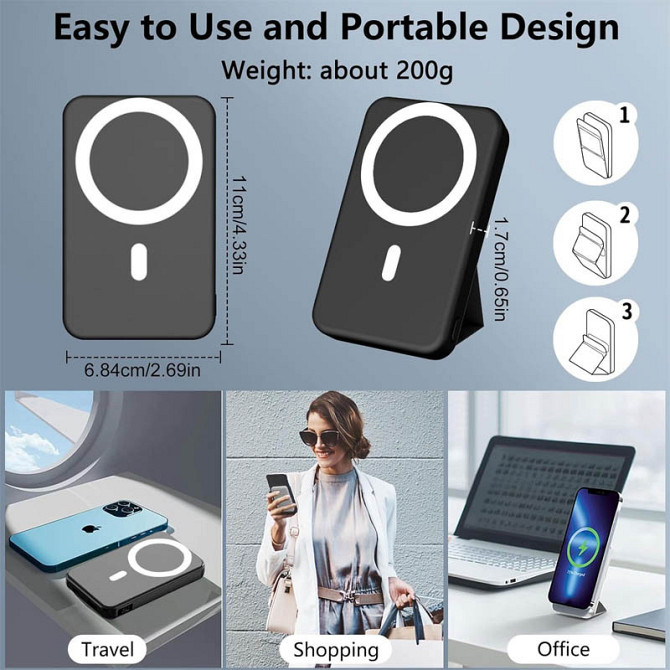 Портативное ЗУ Power Bank JJT-A27-1 PD20W+QC 22.5W с БЗУ 10000 mAh Херсон - изображение 3