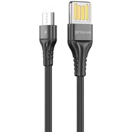 Кабель Proove Double Way Silicone USB to Micro 2.4A 1m Black (CCDS20001301) Харків