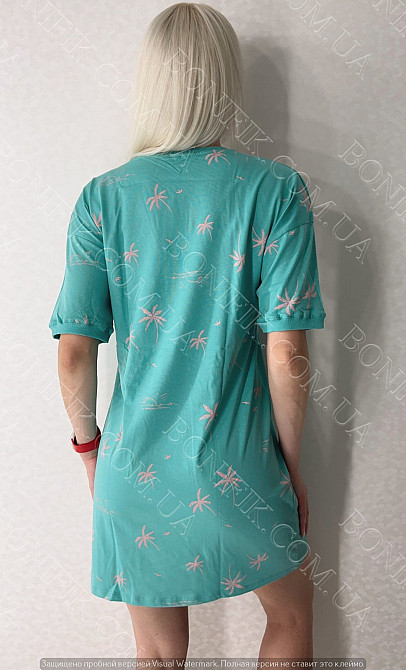 Женское бирюзовое платье с принтом пальм "Breezy Escapes" (12025) (арт. 1780) Кривий Ріг - зображення 5