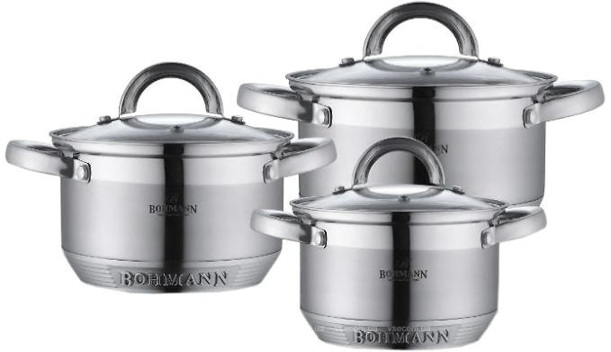 Набір кухонного посуду із нержавіючої сталі 6 предметів Bohmann BH-0715 Київ - зображення 1