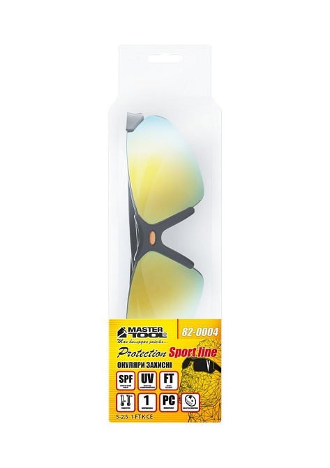 Очки открытые MASTERTOOL SPORTLINE GOLD MIRROR защита от царапин ANTI-SCRATCH мягкий носоупор Харьков - изображение 5