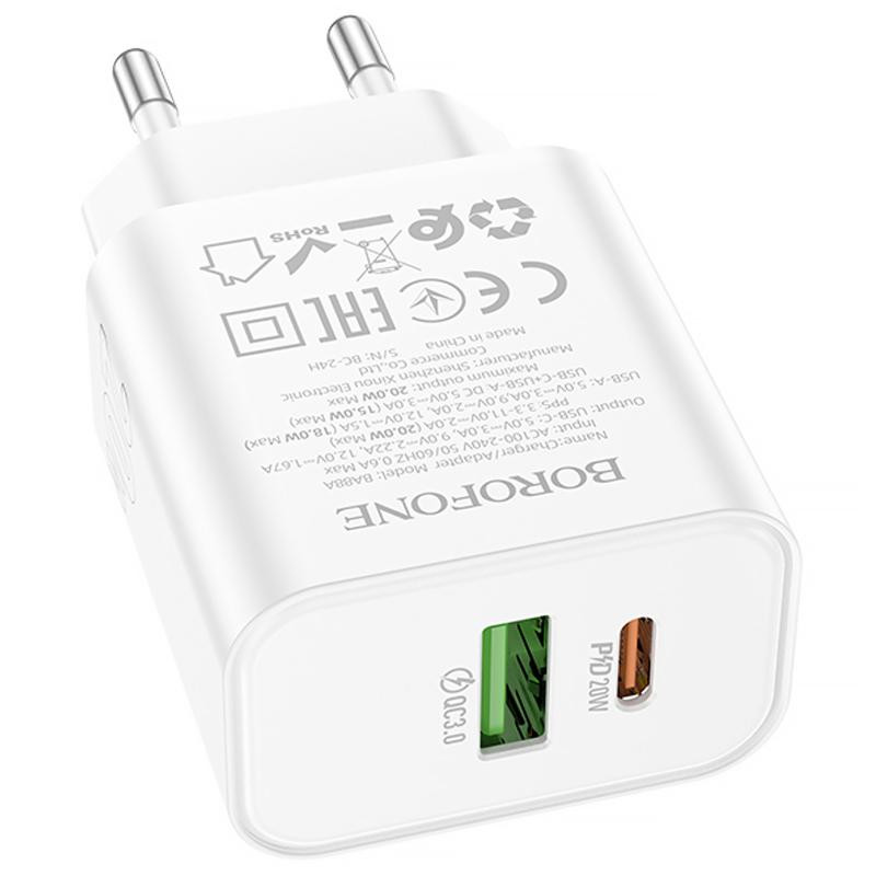 СЗУ Borofone BA88A Navy PD20W+QC3.0 (1USB-A/1C) Херсон - зображення 4