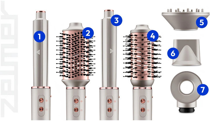 Фен-щетка Zelmer ZHL1450 1400 Вт серый Київ - зображення 2
