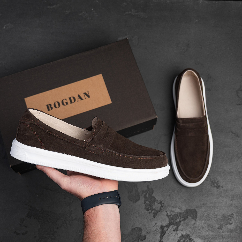 Мужские кожаные лоферы Urban Style Chocolate Київ - зображення 8