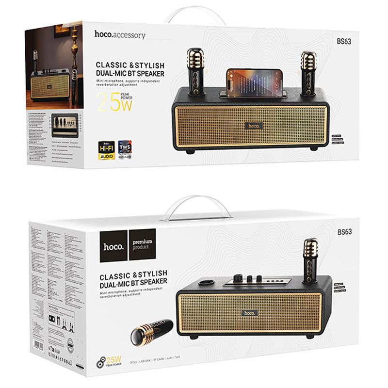 Bluetooth Колонка Hoco BS63 Graceful + два микрофона Херсон - зображення 6