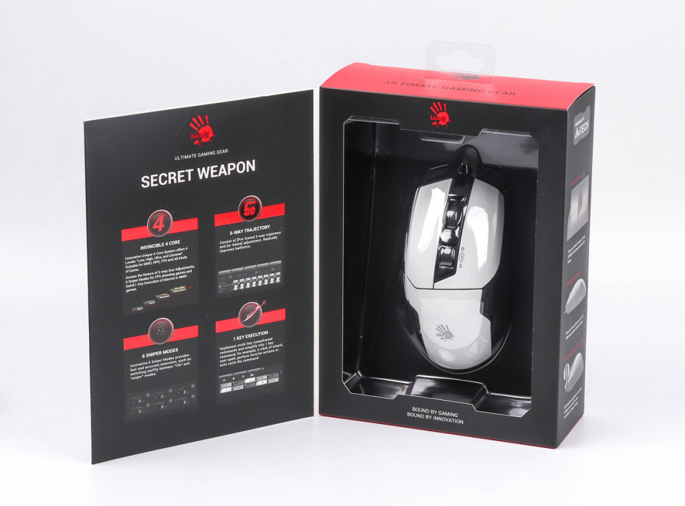 Мышь компьютерная проводная Bloody W70 Max Panda White белая с черным Киев - изображение 9