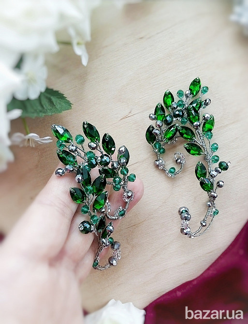 Дивнолесье уши каффы эльф фэнтези зеленый косплей аниме эльф накладные уши без проколов клипс Луцк - изображение 3