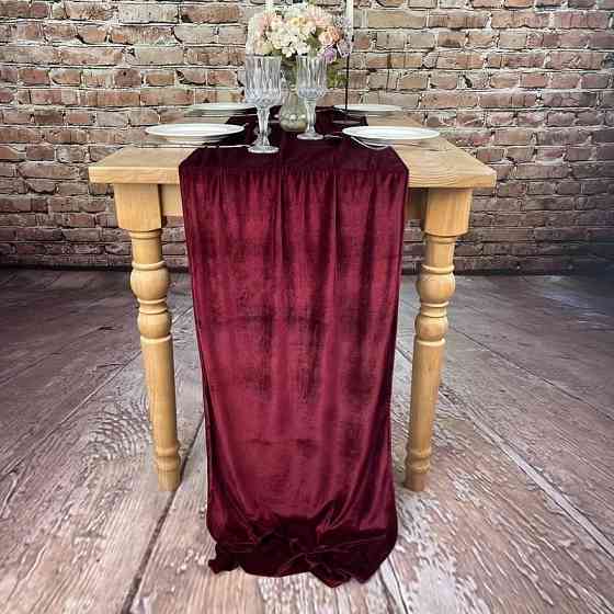 Дорожка-раннер бархатная Leeseph 300 см бордо Одесса