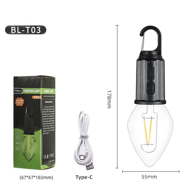 Акумуляторна лампочка ліхтар із карабіном Bailong BL-T03 Одесса - изображение 2
