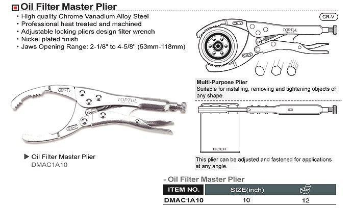 Съемник масляного фильтра "зажим" TOPTUL 53-118 мм DMAC1A10 Харьков - изображение 2
