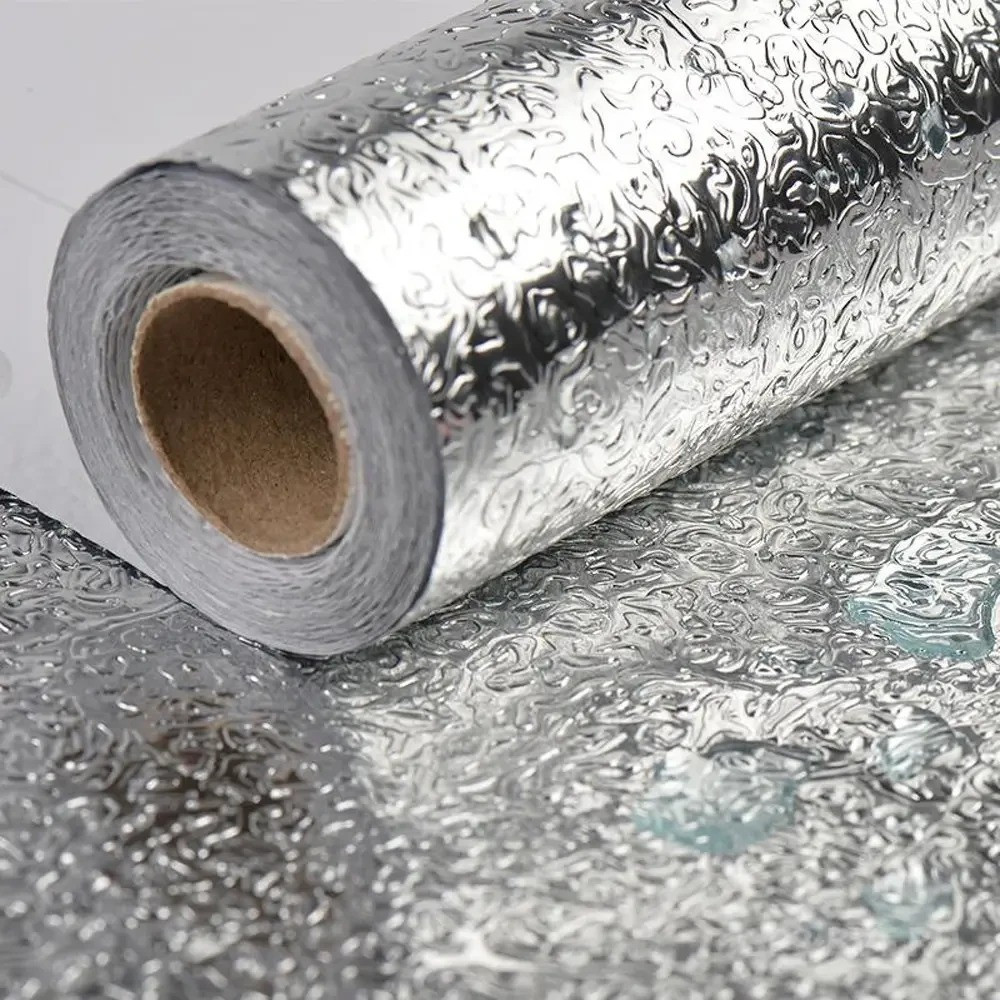 Кухонная маслостойкая фольга самоклеющаяся для кухни 60см*3м / Алюминиевая пленка для кухонных повер Одесса - изображение 2