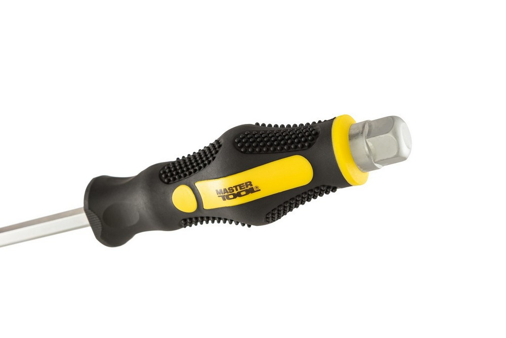 Отвёртка ударная шлицевая магнитная MASTERTOOL EXTERNAL HEX SL8х150 мм ручка с TPR покрытием 49-6815 Харьков - изображение 6