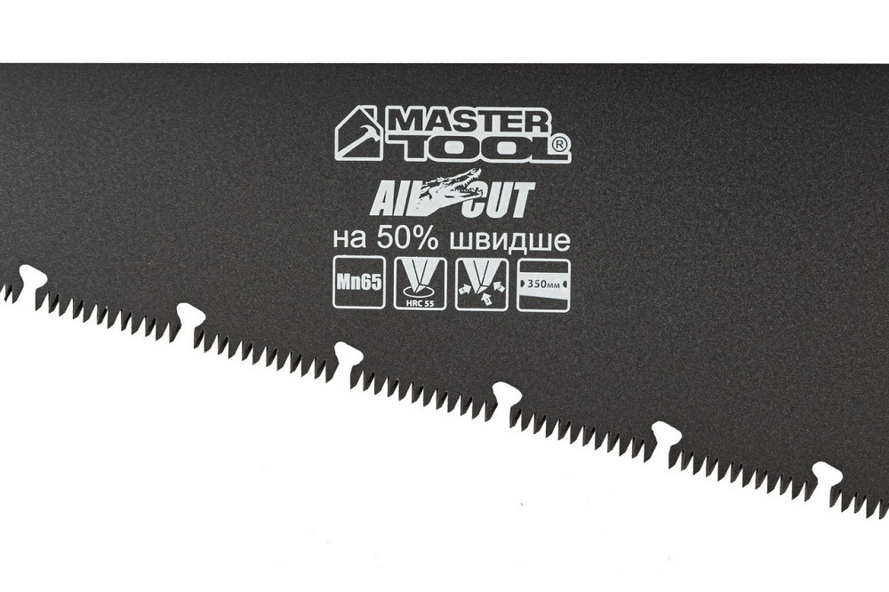 Ножовка столярная MASTERTOOL BLACK ALLIGATOR 350 мм 9TPI MAX CUT закаленный зуб 3-D заточка тефлонов Харьков - изображение 2