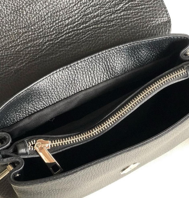 Італійська сумка багет в шкірі широкий ремінь колір тауп , темний беж TS000104 Киев - изображение 2