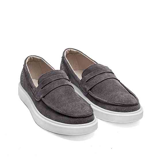 Мужские кожаные лоферы Urban Style Grey Київ