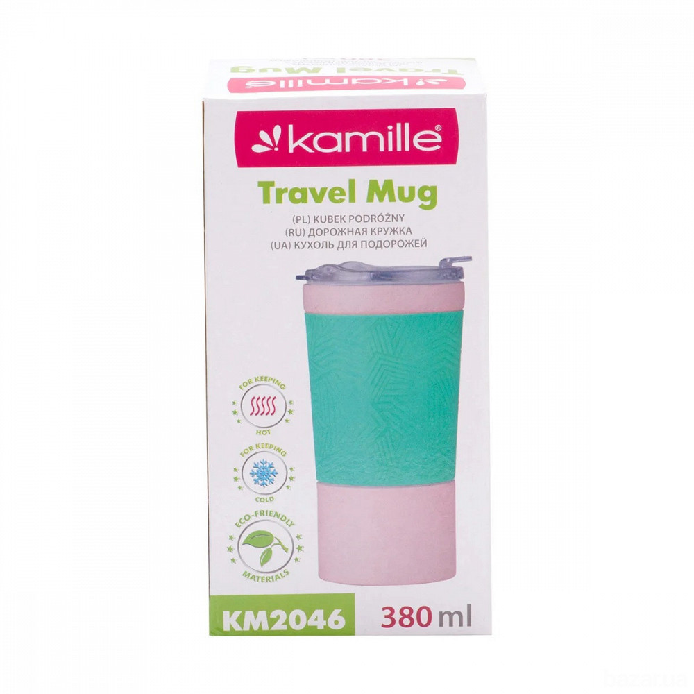 Термокружка Kamille из нержавеющей стали с TPR вставкой 380 мл KM 2046 Одесса - изображение 4