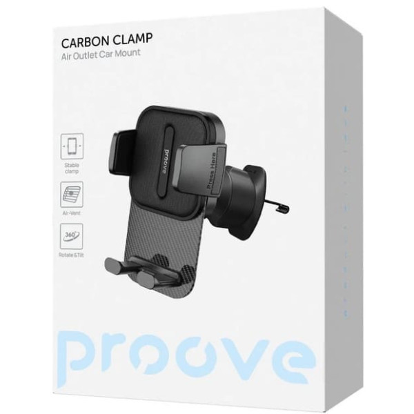 Автомобільний тримач Proove Carbon Clamp Air Outlet Car Mount Black (CHCNA0000001) Харків - зображення 2