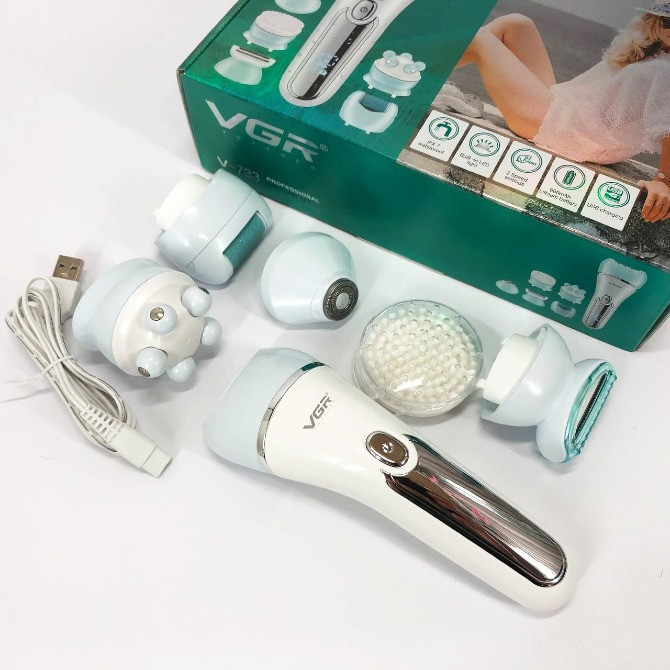 Бездротовий жіночий епілятор для обличчя та тіла 6в1 з USB (VGR V-733) Київ - зображення 8