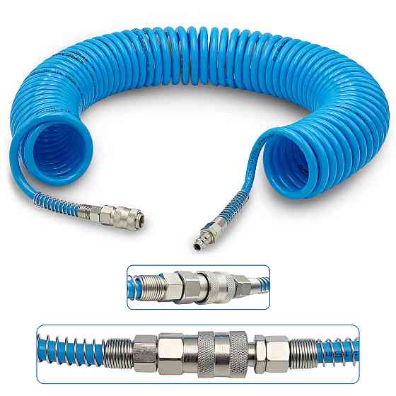 Шланг для компрессора 15 м спиральный полиуретановый 6,5x10мм AIRKRAFT AHC46-G Харьков