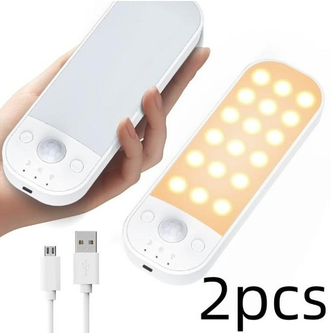 Світильники з датчиком руху, акумуляторні, бездротові, 3 режими світла, комплект 2шт Киев - изображение 1