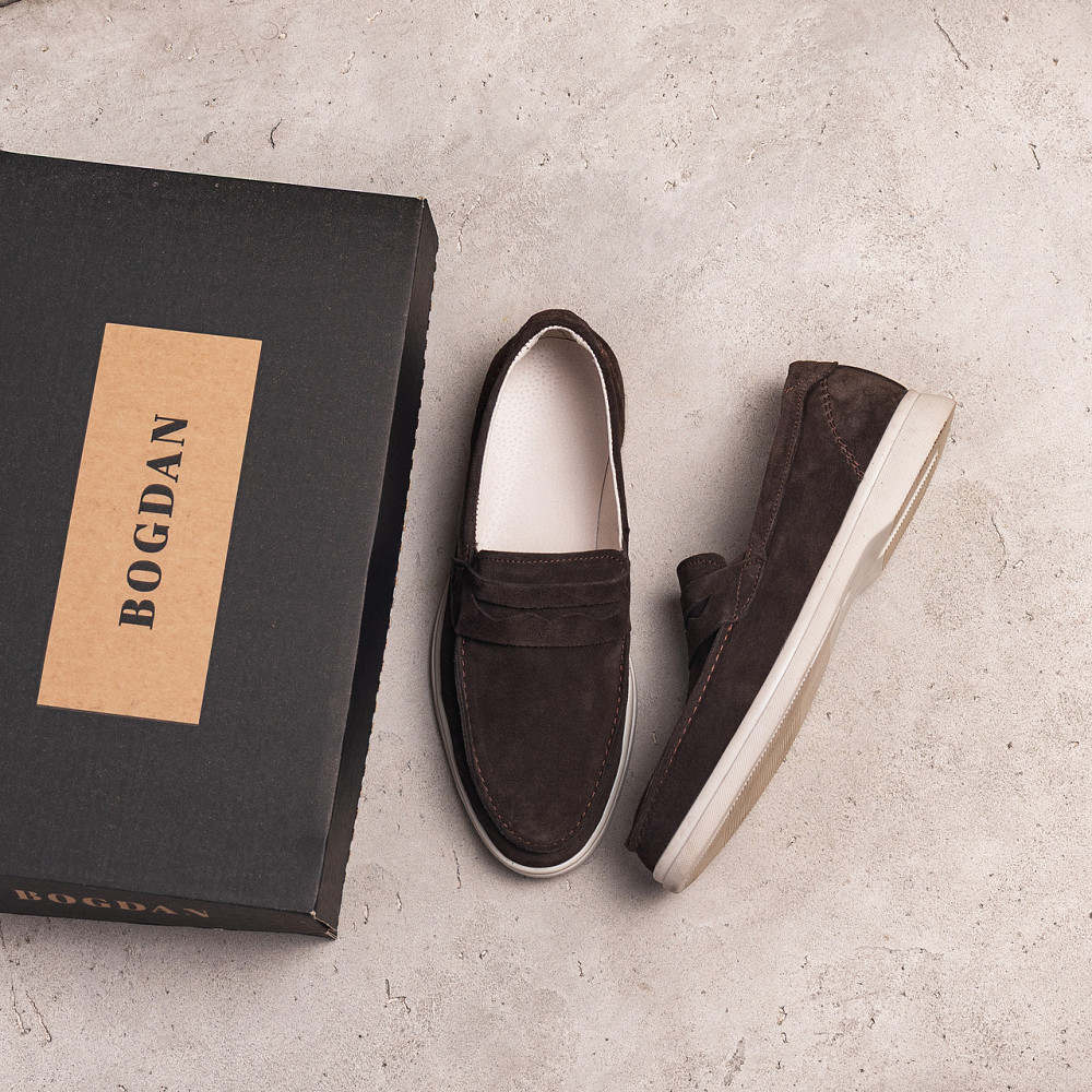 Мужские кожаные лоферы Dark Chocolate Київ - зображення 9