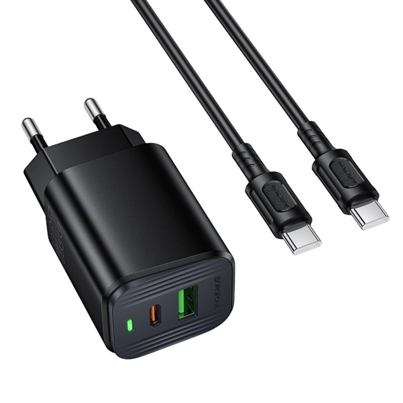 СЗУ Borofone BAS83A Star PD20W+QC3.0 (1USB-A/1C) + кабель Type-C to Type-C Херсон - изображение 1