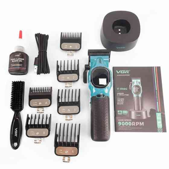 Машинка для стрижки аккумуляторная VGR V-886C GREEN зеленая Киев