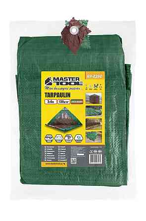 Тент универсальный MASTERTOOL TARPAULIN 3 × 4 м двухсторонний 130 г/м² Green/Brown 89-4304 Харків