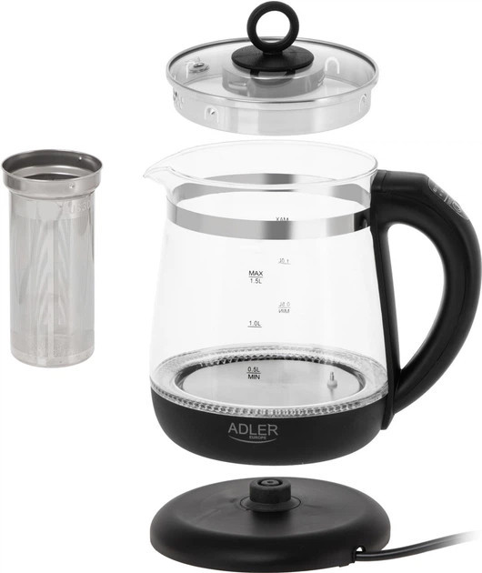 Электрочайник Adler AD 1299 black 1.5 л черный Київ - зображення 6