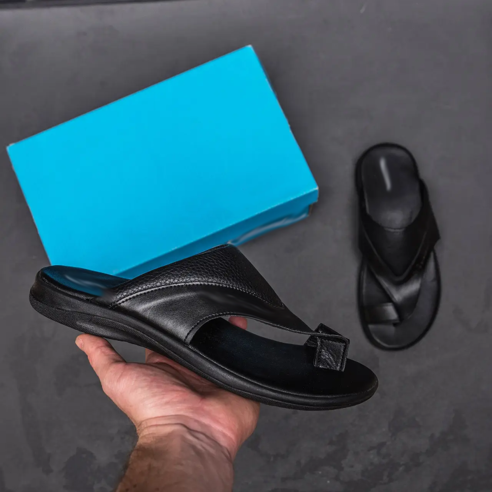 Мужские кожаные  летние шлепанцы-сланцы Київ - зображення 8