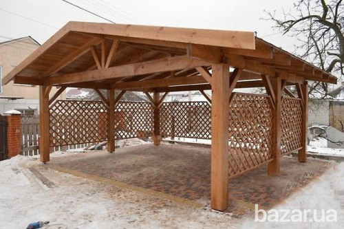 Авто навіс. Навес для машины из дерева. Автомобильный навес. Київ - зображення 12