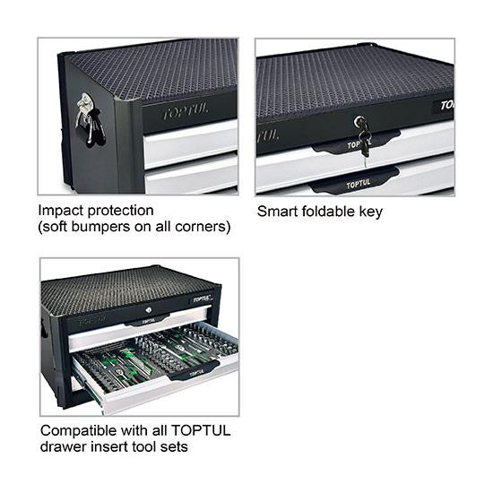 Ящик для инструмента 3 секции BUMPER SERIES (черный) TOPTUL TBAP0307 Харків - зображення 2