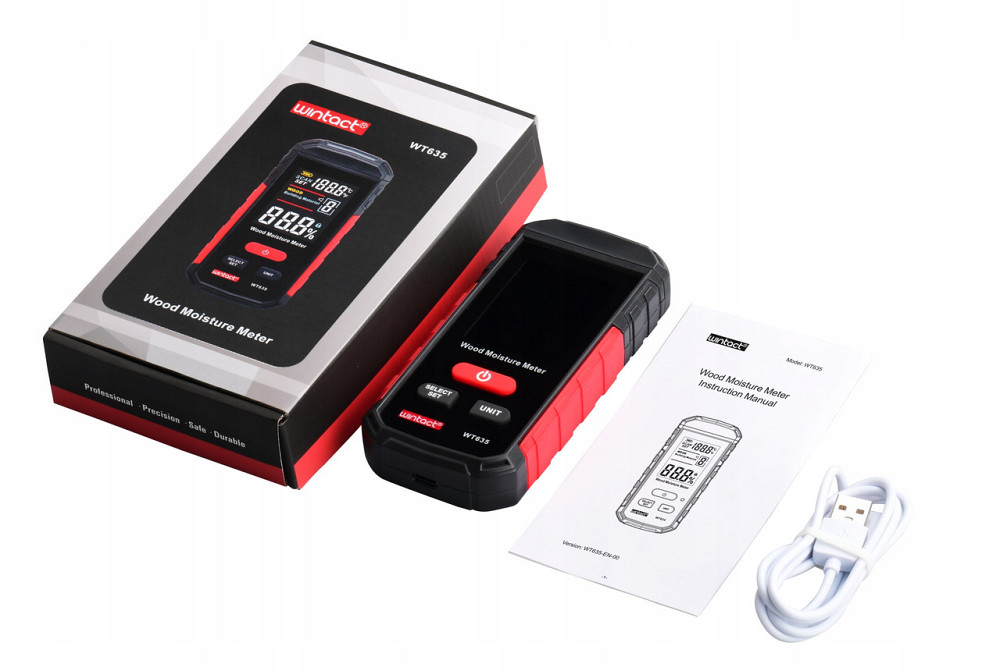 Влагомер бесконтактный для древесины и стройматериалов 0,5-69% WINTACT WT635 Харків - зображення 6