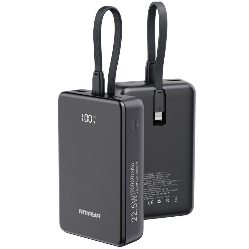 Портативное ЗУ Power Bank Amaya F230C PD22.5W with cable 20000 mAh Херсон - изображение 1