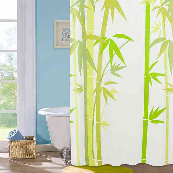 Шторка для ванной комнаты "Green Bamboo", 180*180cм ТМ "МД" 10109 Київ