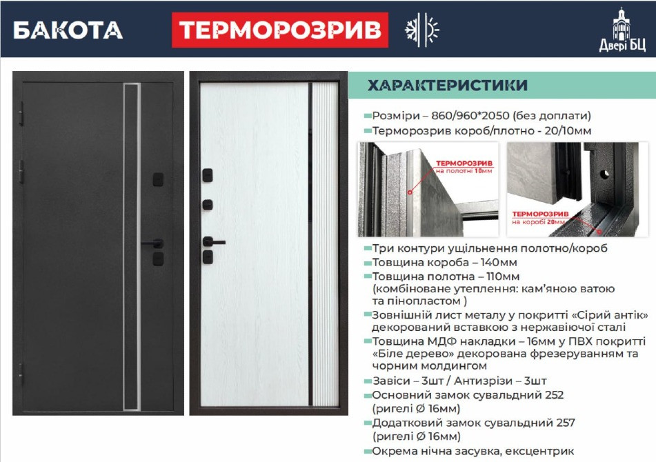 Вхідні двері з терморозривом, склад Дніпро, Самовивіз та доставка. Дніпро - зображення 1