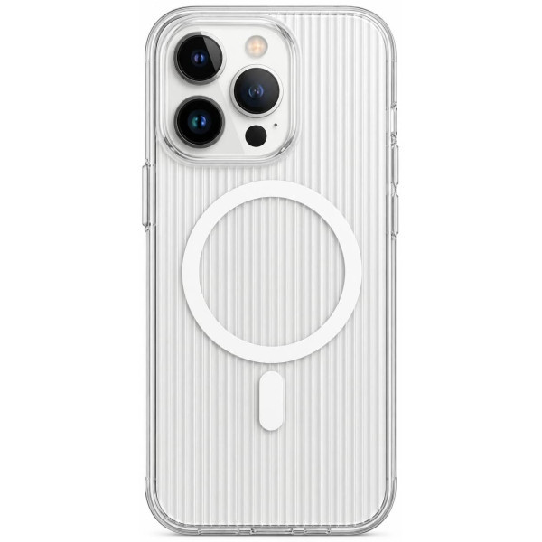 DM Чохол Corrugated Pattern Case with MagSafe для iPhone 14 Pro Max White Харьков - изображение 1