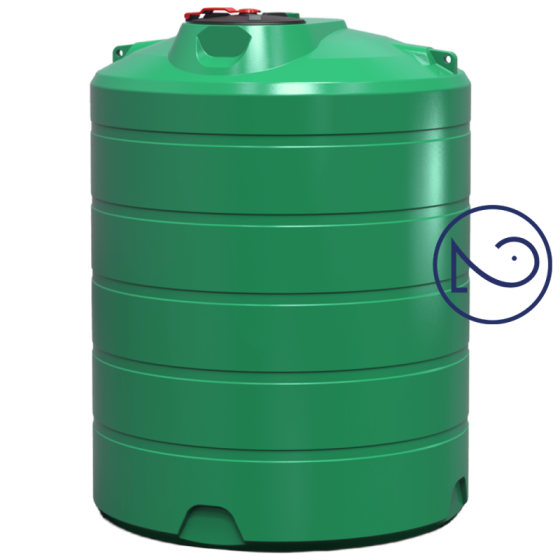 Емкость 3000 л две горловины вертикальная зеленая Київ