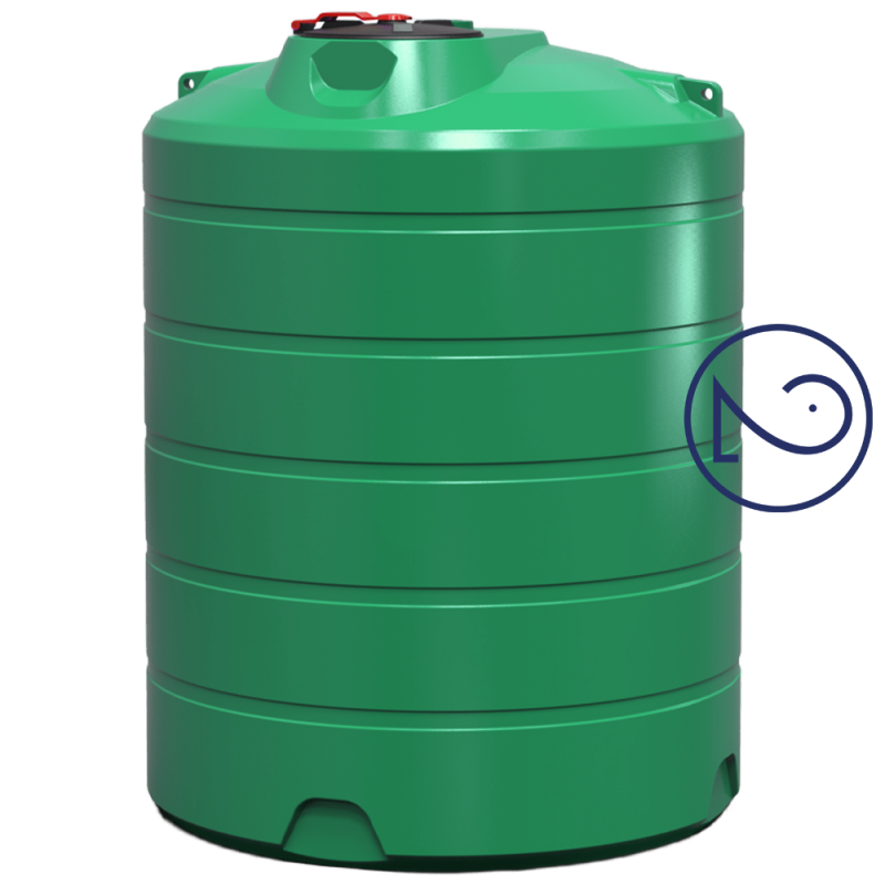 Емкость 3000 л две горловины вертикальная зеленая Киев - изображение 1