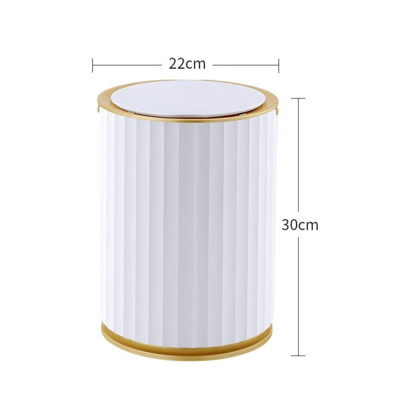Сенсорное ведро для мусора JAH 9 л круглое Nordic белое-золотое Київ - зображення 4