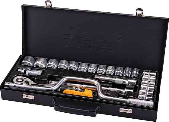 Набор инструментов MASTERTOOL PROFI ½" 24 шт 10-32 мм гнутый вороток CrV50BV30 металлический кейс 78 Харьков