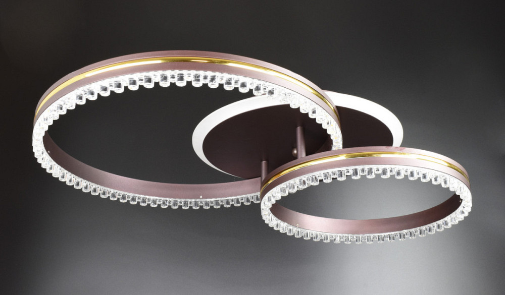 Люстра стельова LED з пультом A55061/2B-rgb-cf+gd Коричневий 12х40х61 см. Київ - зображення 1