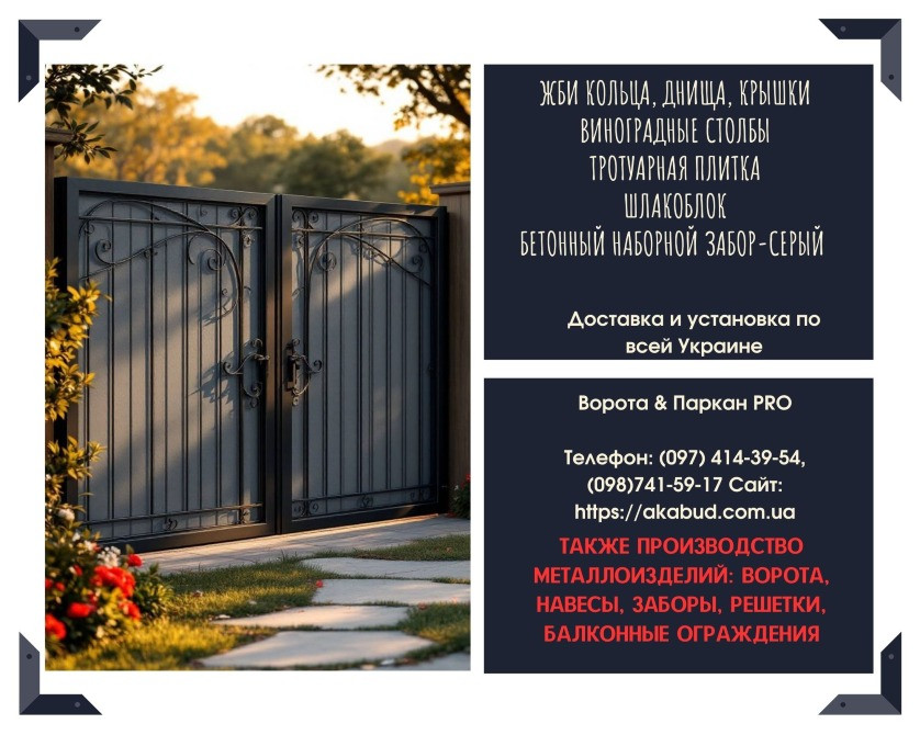 Паркани з профлиста, навіси, ворота відкатні та розпашні Кривой Рог - изображение 1