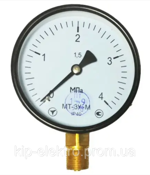 Манометр МТ-3У-М от 0 до 4 МПа (40 кгс/см2) - аналог МП3-У, ДМ 05100, МТП-100, ОБМ1-100, ДМ 05-МП-3У Київ - зображення 1
